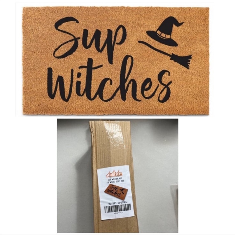 Sup Witches Doormat - Tan and Black